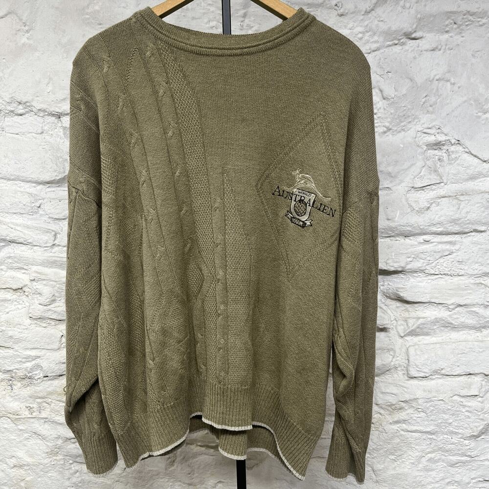 Cycling Sweater Embroidered World Australien Tour Logo Boxy Wide Cropped Vintage